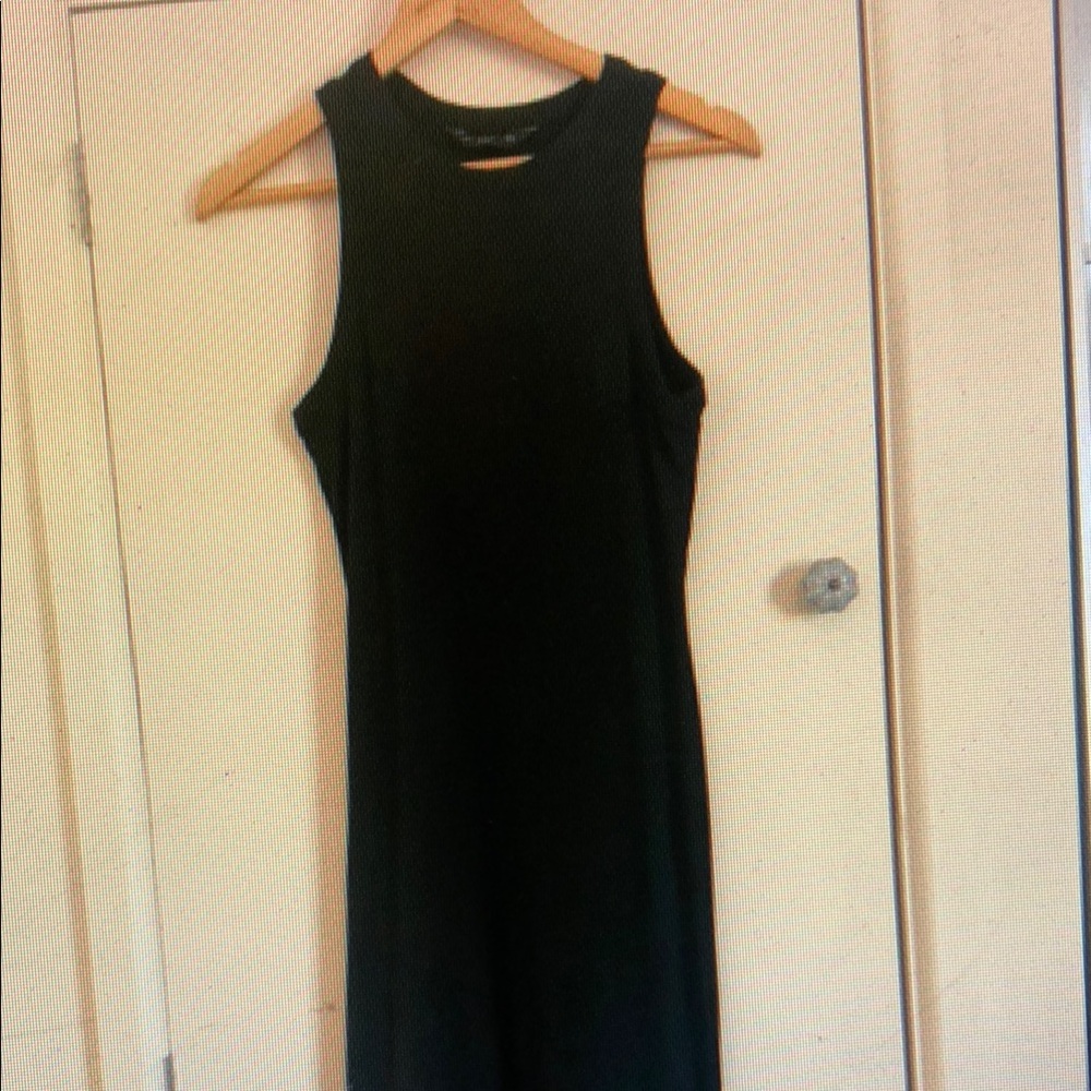F&F Black Halter Sheath Midi Dress